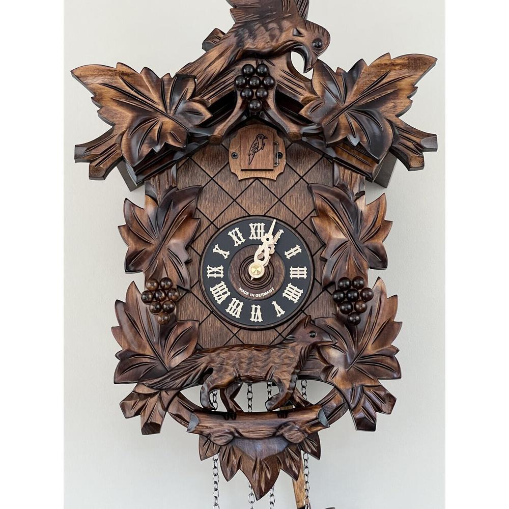 Aesop's Fable Cuckoo Clock with Hand-carved Maple Leaves, Grapes, Bird, and Fox. Picture 3