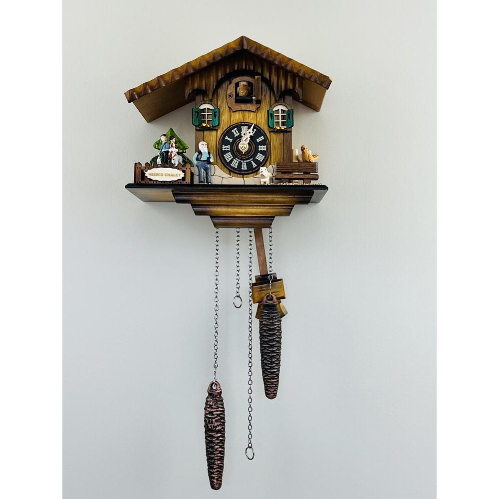 12 Melody Quartz Cuckoo Clock - Heidi's Chalet with Revolving Figures. Picture 1