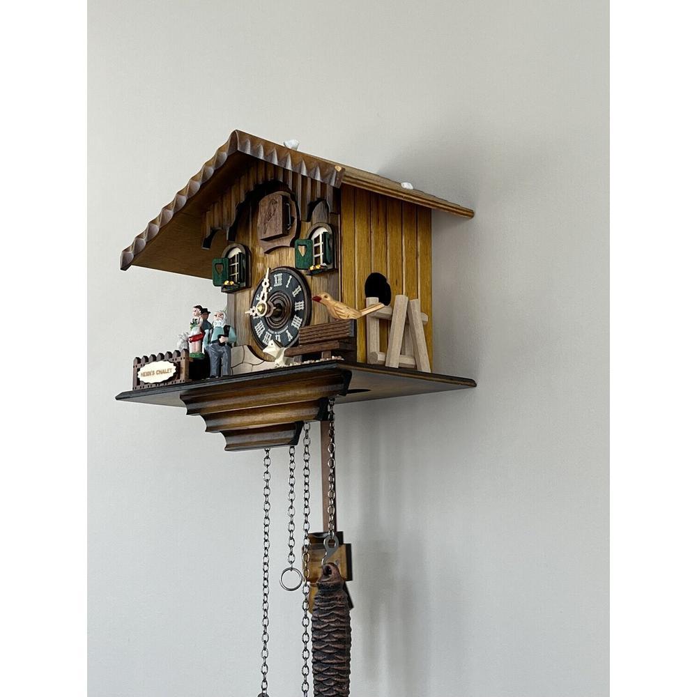 12 Melody Quartz Cuckoo Clock - Heidi's Chalet with Revolving Figures. Picture 2