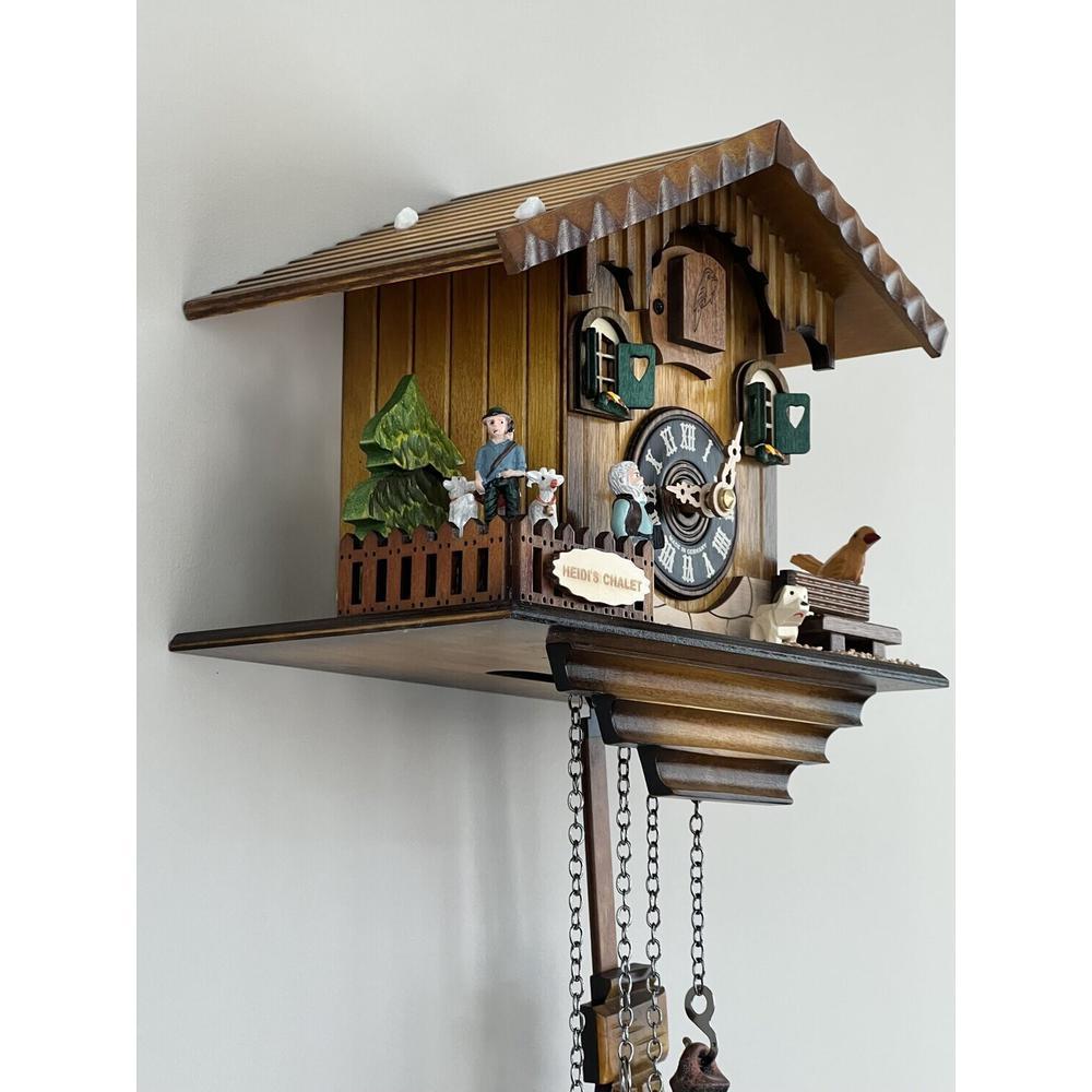 12 Melody Quartz Cuckoo Clock - Heidi's Chalet with Revolving Figures. Picture 4