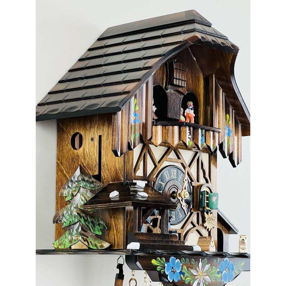 One Day Musical Cuckoo Clock Cottage with Dancers and Moving Waterwheel. Picture 4
