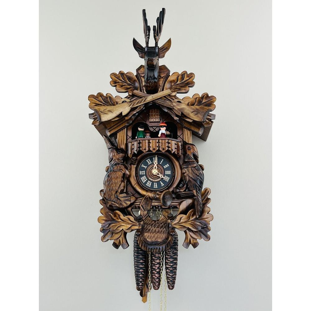 One Day Musical Hunter's Cuckoo Clock with Dancers. Picture 1