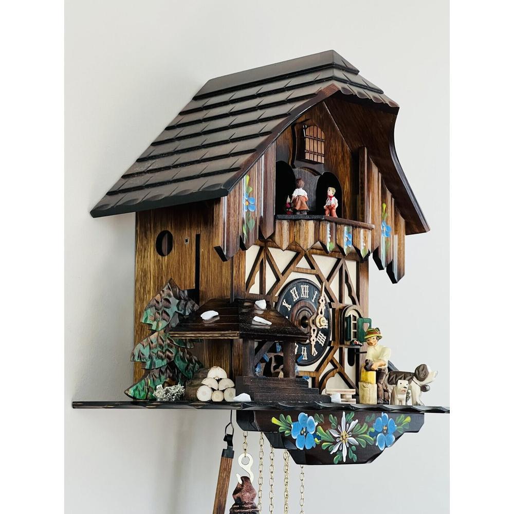 One Day Musical Cuckoo Clock Cottage with Dancers, Woodchopper, and Waterwheel. Picture 4