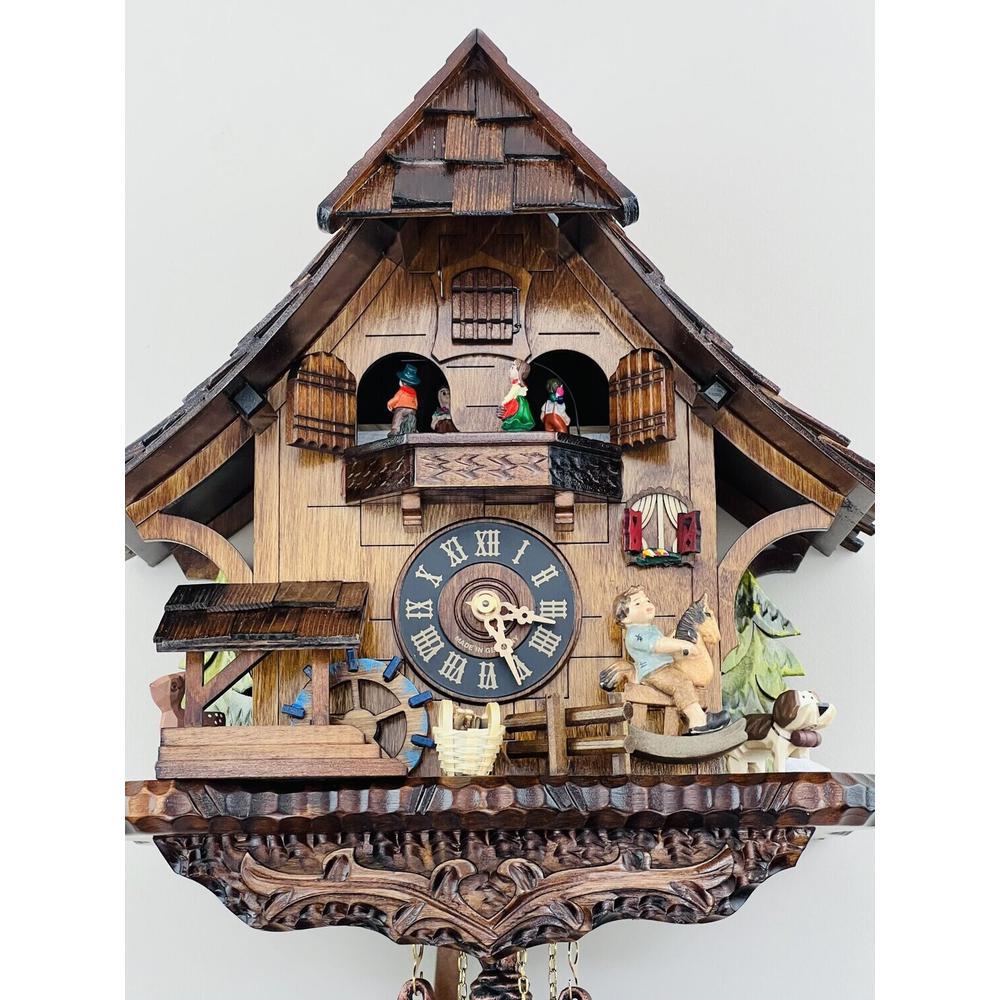 One Day Musical Cuckoo Clock Cottage with Boy on Rocking Horse. Picture 3