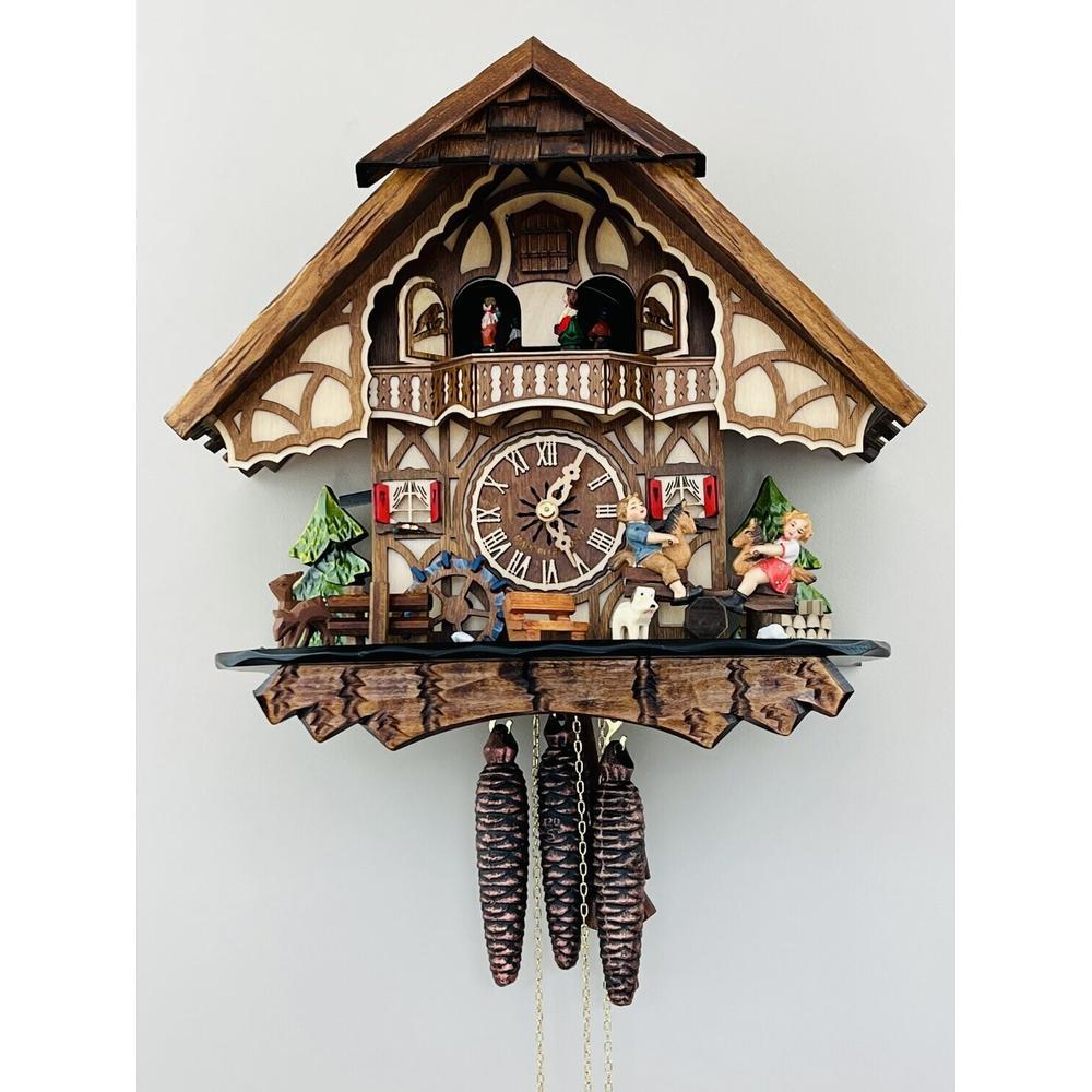One Day Musical Cuckoo Clock Cottage with Boy and Girl on Seesaw. Picture 1