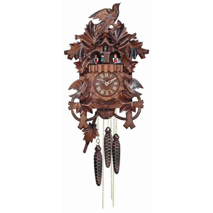 One Day Musical Cuckoo Clock with Hand carved Birds, Leaves, and Nest. Picture 5