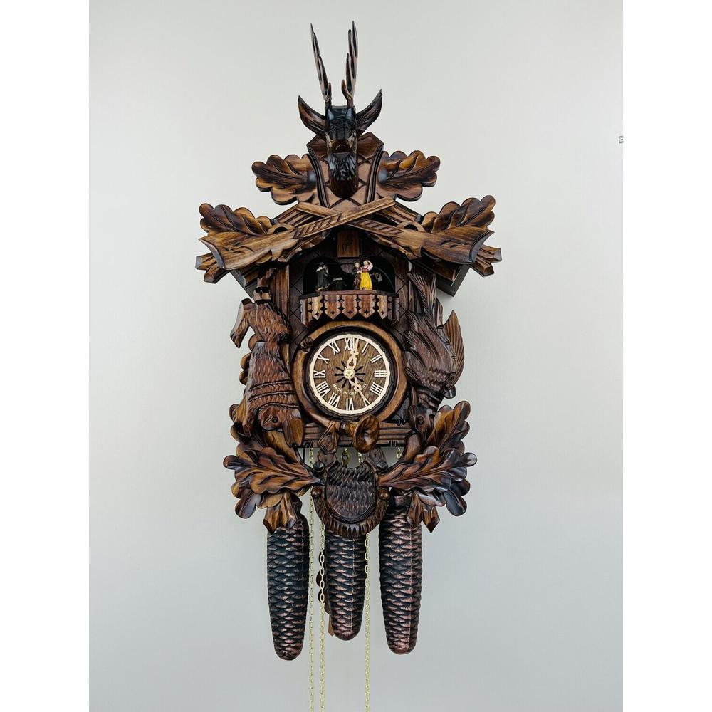 Eight Day Musical Hunter's Cuckoo Clock with Dancers. Picture 1