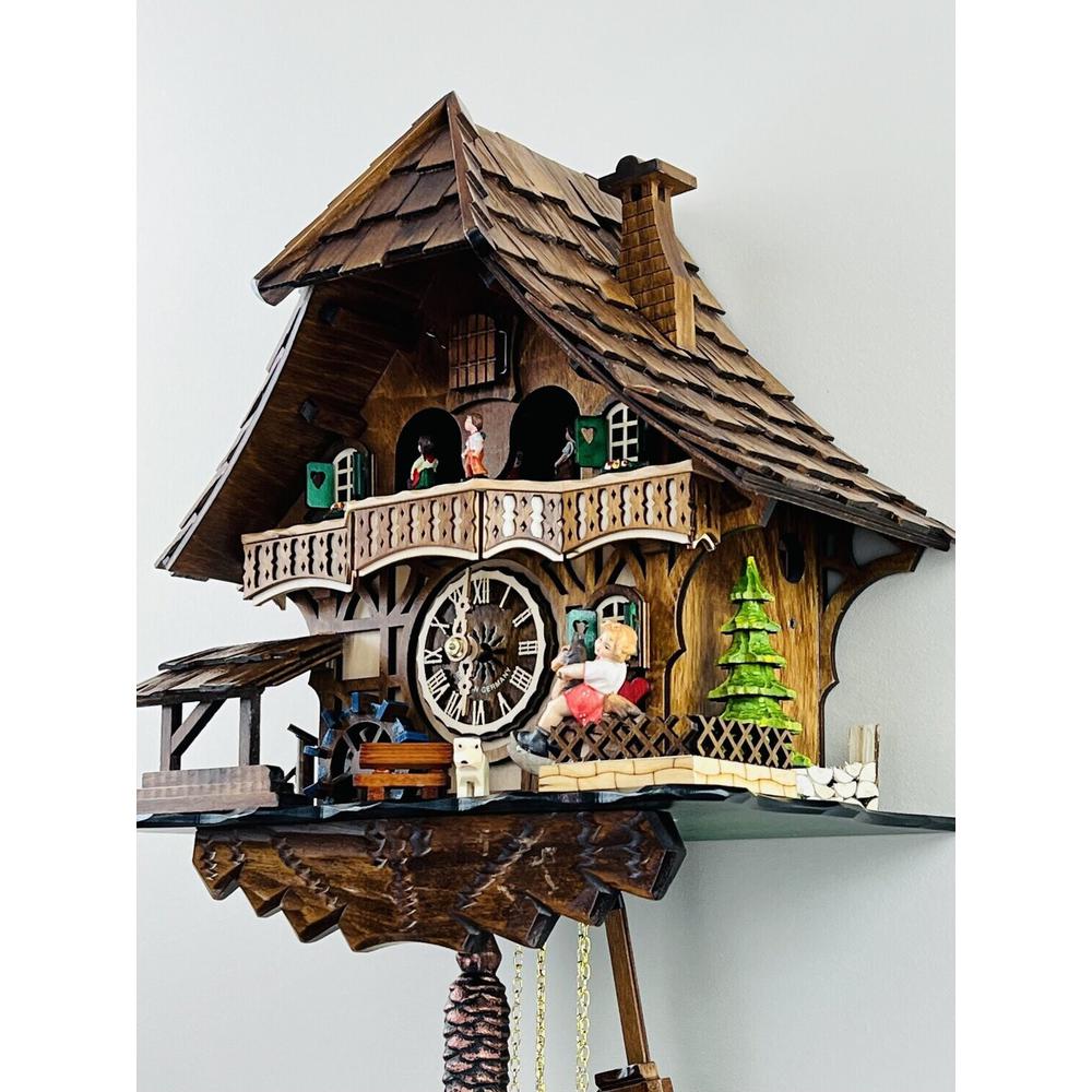 One Day Cottage Cuckoo Clock - Beer Drinker Raises Mug. Picture 4