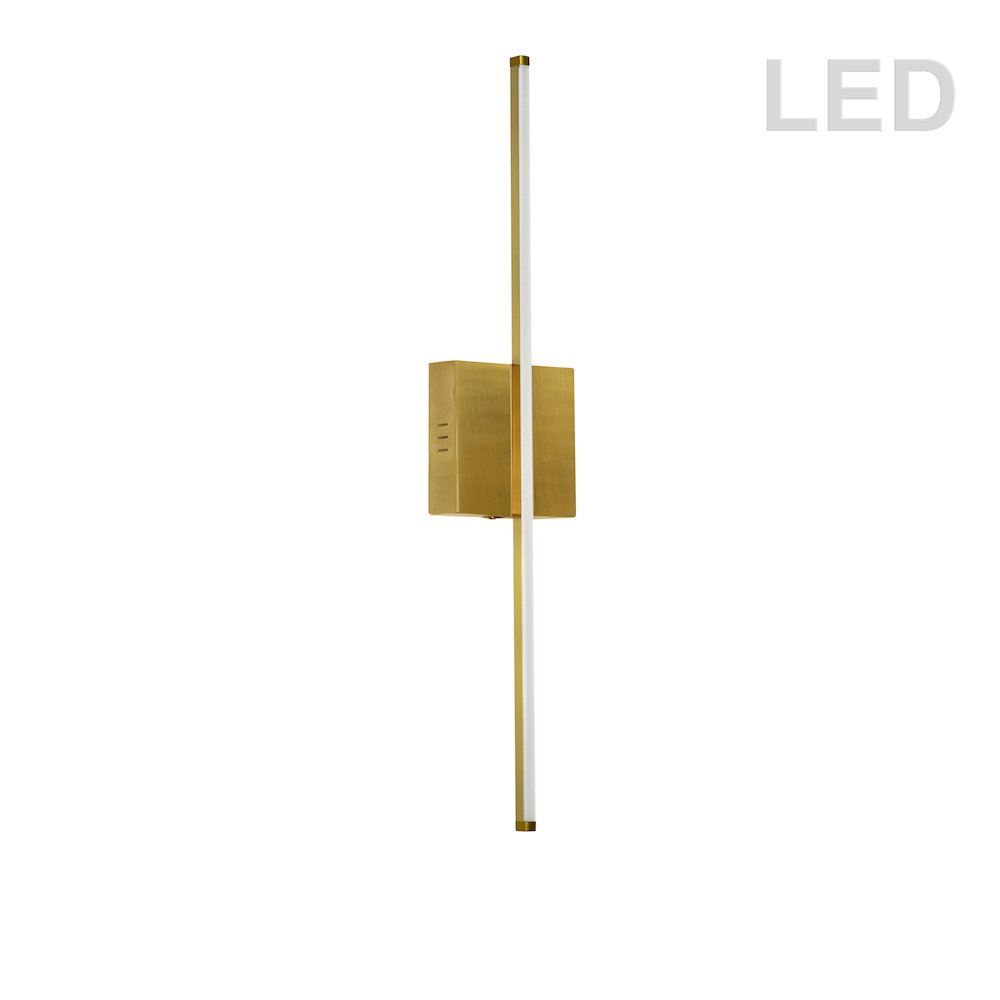 19W Wall Sconce, Aged Brass with White Acrylic Diffuser. Picture 1