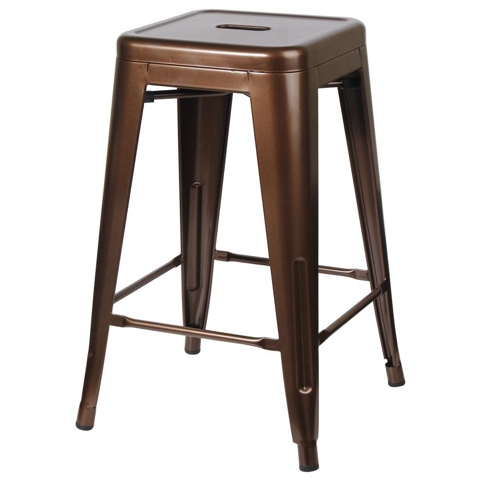 Coffee Backless Metal Bar Stools, Set of 1. Picture 2