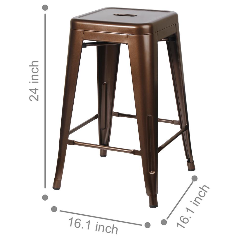 Coffee Backless Metal Bar Stools, Set of 1. Picture 5