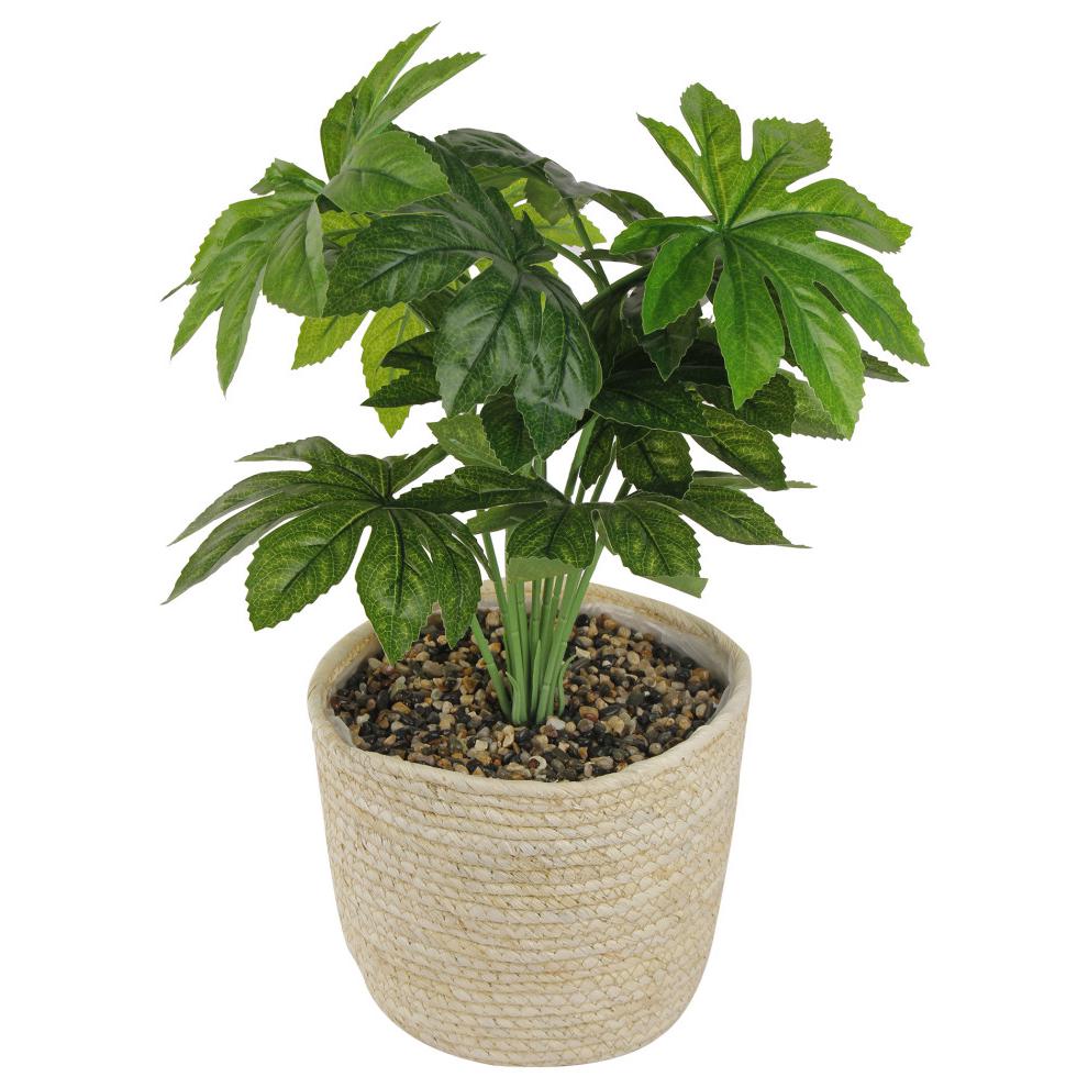 Artificial Leaf Plant in Basket for Home Decor Indoor. Picture 1