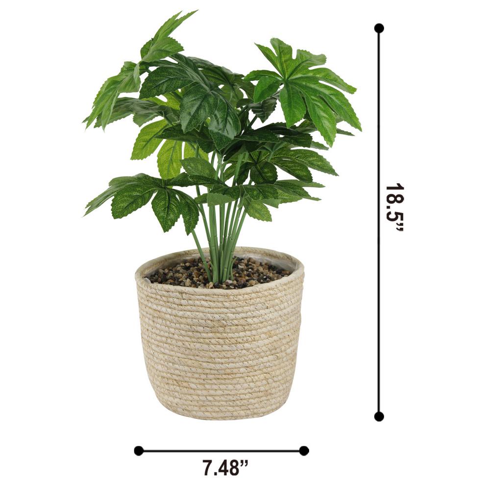 Artificial Leaf Plant in Basket for Home Decor Indoor. Picture 2