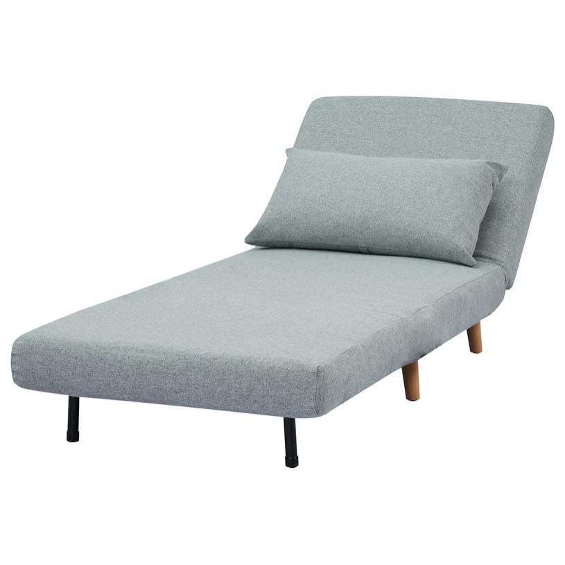 Polyester Fabric Light Gray Fold Convertible Sofa Bed Chair. Picture 4