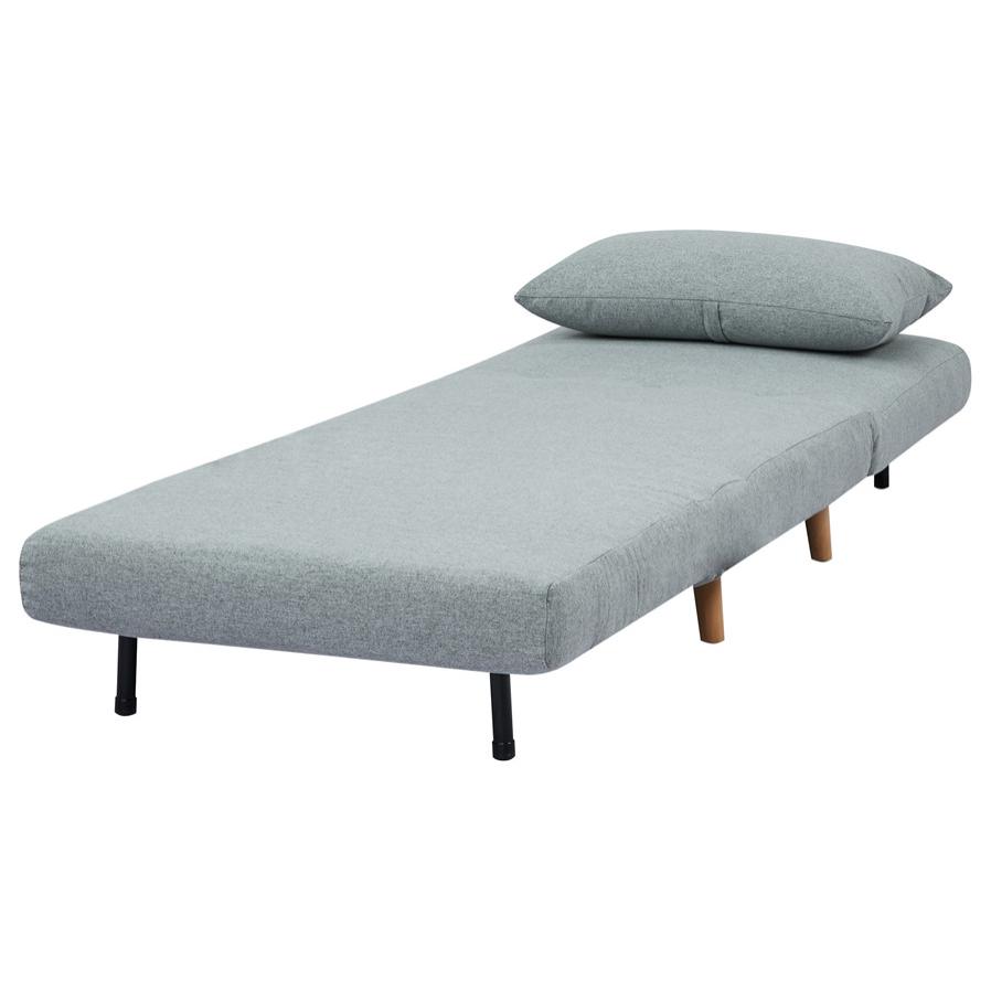 Polyester Fabric Light Gray Fold Convertible Sofa Bed Chair. Picture 5