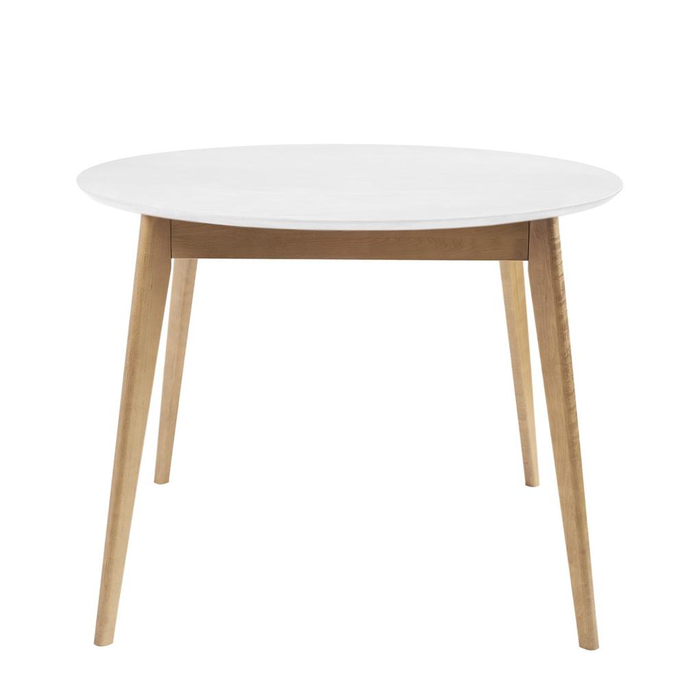Orion 45 inch Round Wooden Dining Table, Birch. Picture 4