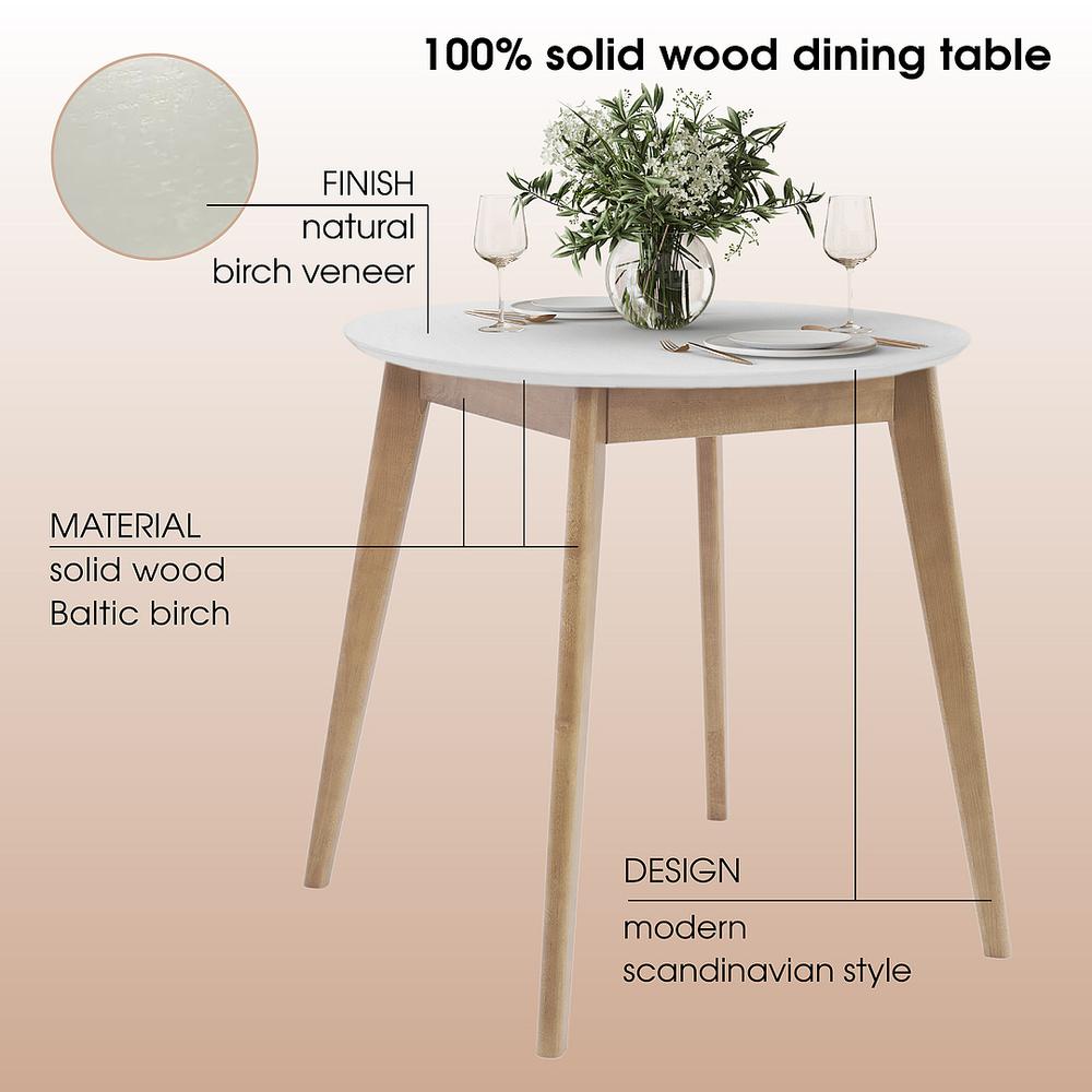 DAIVA CASA Orion 31 inch Round Wooden Dining Table. Picture 3