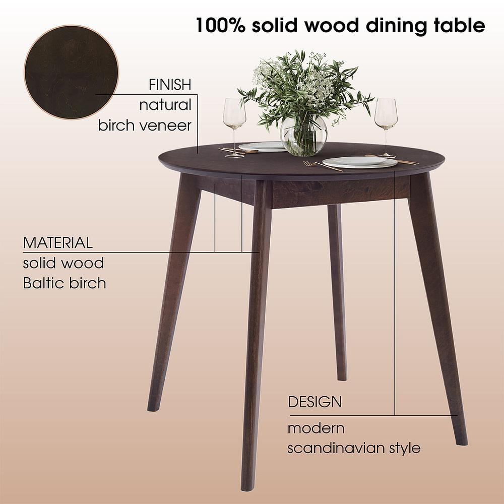 DAIVA CASA Orion 31 inch Round, Wooden Dining Table. Picture 3