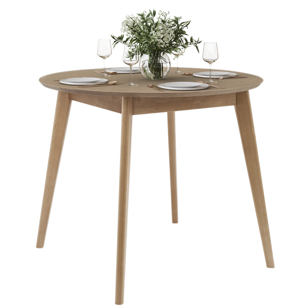 DAIVA CASA Orion 37 inch Round Wooden Dining Table. Picture 1