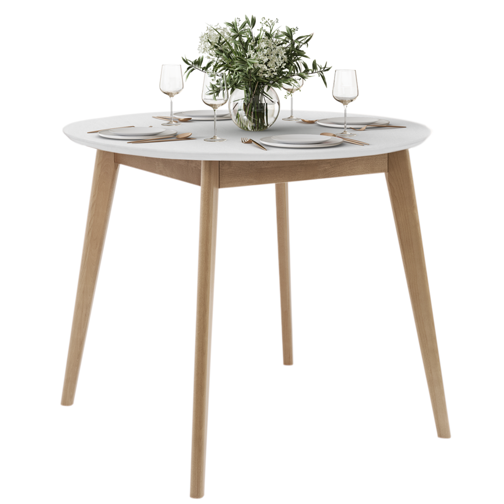 DAIVA CASA Orion 37 inch Round Wooden Dining Table. Picture 6