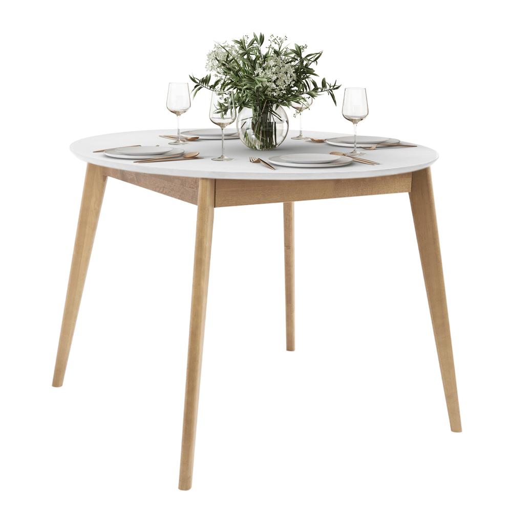 Orion 45 inch Round Wooden Dining Table, Birch. Picture 1