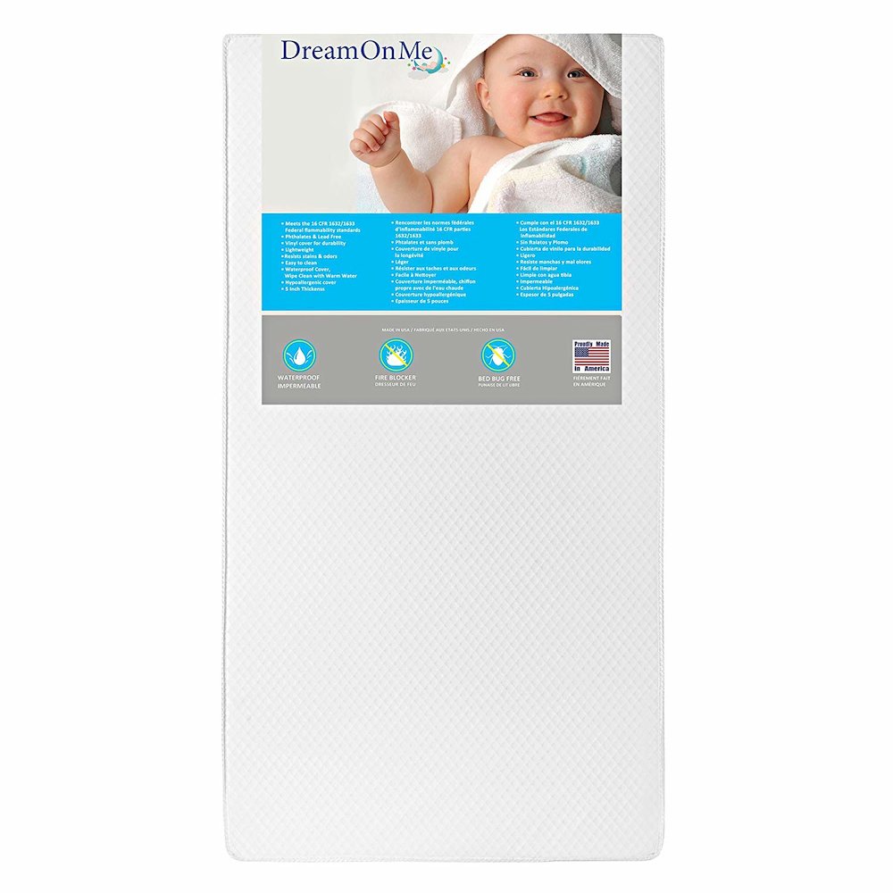 Dream On Me Lavender 6 Inch 2 in 1 Foam Core Crib and Toddler Bed Mattress. Picture 1
