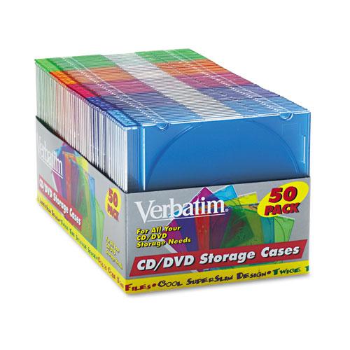 CD/DVD Slim Case, Assorted Colors, 50/Pack. Picture 2