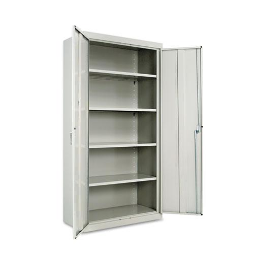 Assembled 72" High Heavy-Duty Welded Storage Cabinet, Four Adjustable Shelves, 36w x 18d, Light Gray. Picture 1