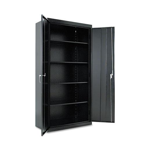 Assembled 72" High Heavy-Duty Welded Storage Cabinet, Four Adjustable Shelves, 36w x 18d, Black. Picture 1