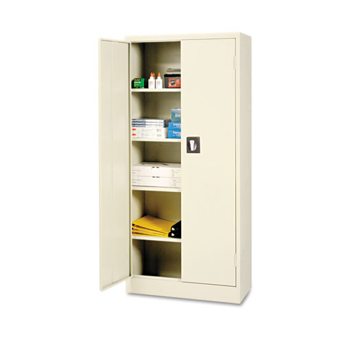Space Saver Storage Cabinet, Four Shelves, 30w x 15d x 66h, Putty. Picture 1
