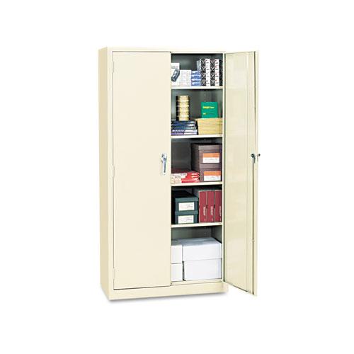 Assembled 78" High Heavy-Duty Welded Storage Cabinet, Four Adjustable Shelves, 36w x 24d, Putty. Picture 2