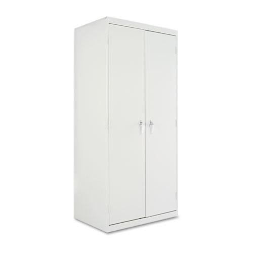 Assembled 78" High Heavy-Duty Welded Storage Cabinet, Four Adjustable Shelves, 36w x 24d, Light Gray. Picture 2