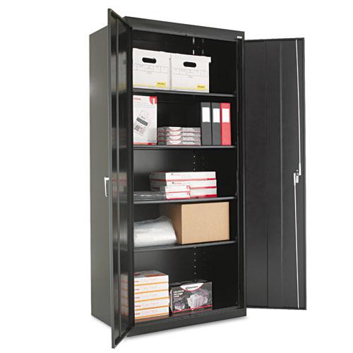 Assembled 78" High Heavy-Duty Welded Storage Cabinet, Four Adjustable Shelves, 36w x 24d, Black. Picture 1