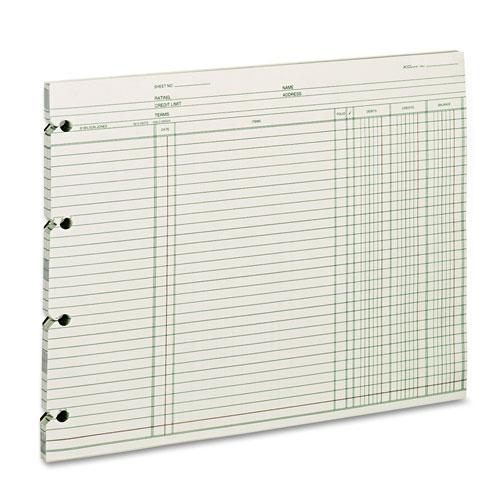 Accounting Sheets, 9.25 x 11.88, Green, Loose Sheet, 100/Pack. Picture 1