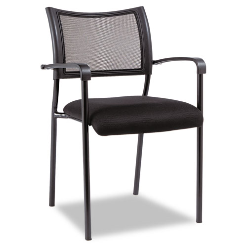Alera Eikon Series Stacking Mesh Guest Chair, 20.86" x 24.01" x 33.07", Black Seat, Black Back, Black Base, 2/Carton. Picture 1