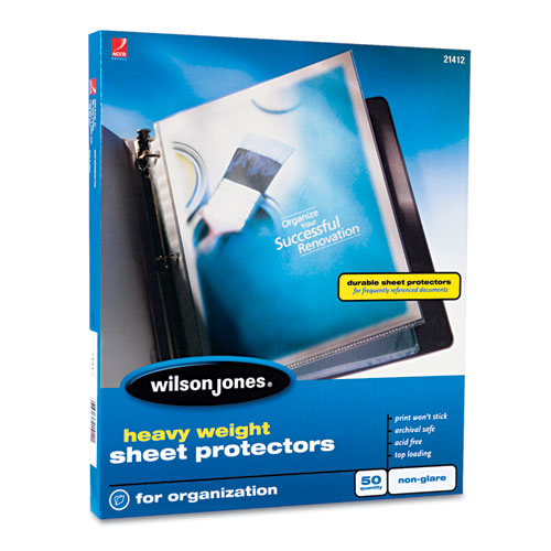Heavyweight Top-Loading Sheet Protectors, Nonglare Finish, Letter, 50/Box. Picture 3