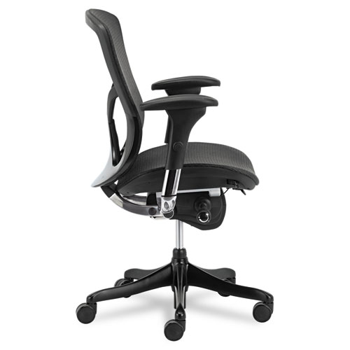 Alera EQ Series Ergonomic Multifunction Mid-Back Mesh Chair, Supports Up to 250 lb, Black. Picture 3