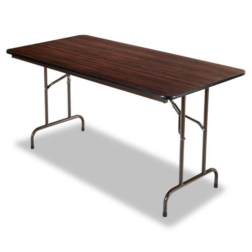 Wood Folding Table, Rectangular, 59.88w x 29.88d x 29.13h, Mahogany. The main picture.