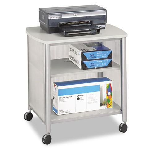 Impromptu Deskside Machine Stand, Metal, 3 Shelves, 100 lb Capacity, 26.25" x 21" x 26.5", Gray. Picture 1