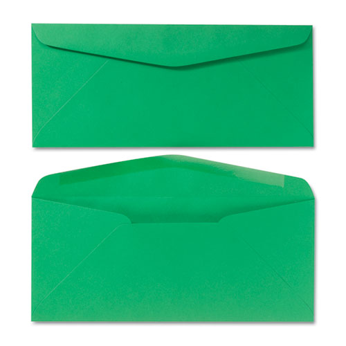 Colored Envelope, #10, Commercial Flap, Gummed Closure, 4.13 x 9.5, Green, 25/Pack. Picture 2