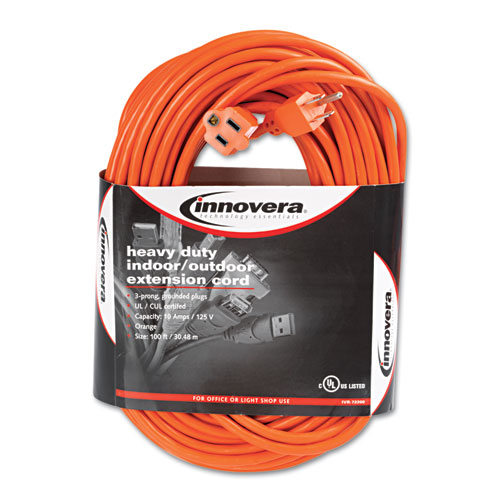 Indoor/Outdoor Extension Cord, 100 ft, 10 A, Orange. Picture 1