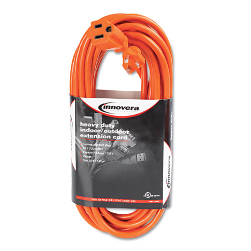 Indoor/Outdoor Extension Cord, 25 ft, 13 A, Orange. Picture 1