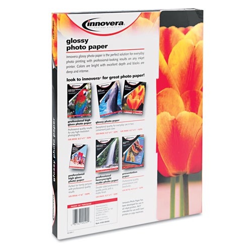 Glossy Photo Paper, 7 mil, 8.5 x 11, Glossy White, 100/Pack. Picture 3