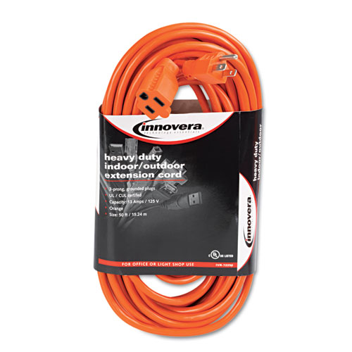Indoor/Outdoor Extension Cord, 50 ft, 13 A, Orange. The main picture.