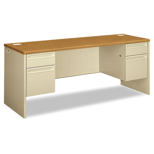 38000 Series Kneespace Credenza, 72w x 24d x 29.5h, Harvest/Putty. The main picture.