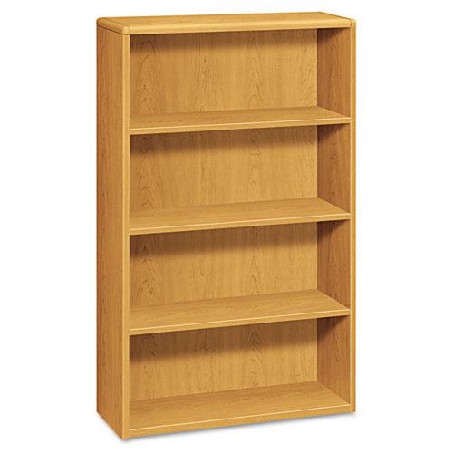 10700 Series Wood Bookcase, Four-Shelf, 36w x 13.13d x 57.13h, Harvest. Picture 1