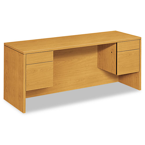 10500 Series Kneespace Credenza With 3/4-Height Pedestals, 72w x 24d x 29.5h, Harvest. Picture 1