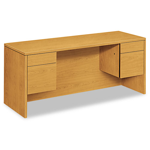 10500 Series Kneespace Credenza With 3/4-Height Pedestals, 60w x 24d, Harvest. The main picture.