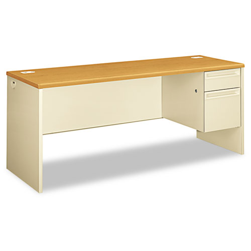 38000 Series Right Pedestal Credenza, 72w x 24d x 29.5h, Harvest/Putty. The main picture.