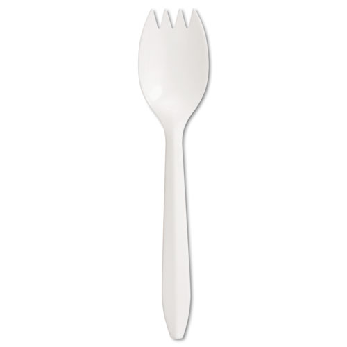 Mediumweight Polypropylene Cutlery, Spork, White, 1000/Carton. Picture 3